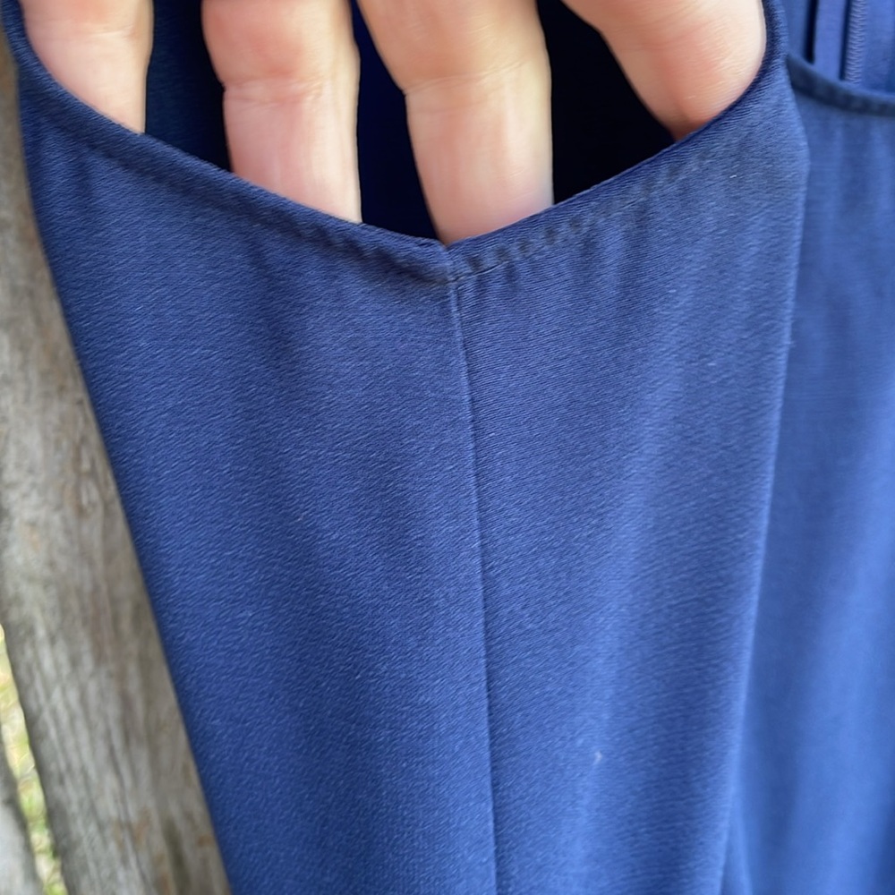 Cabi Sleeveless French Navy Jumpsuit drawstring pockets 303 M - Picture 5 of 15
